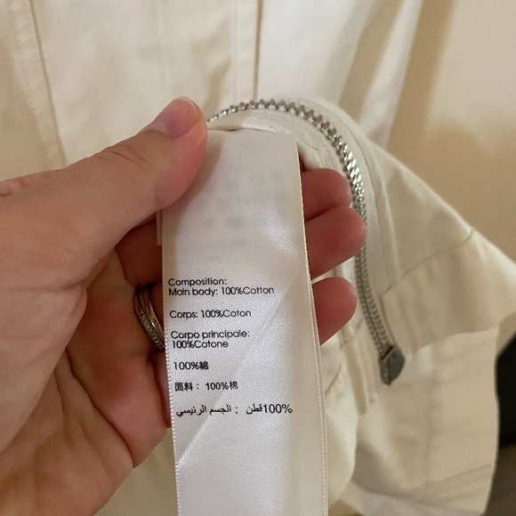 3.1 PHILLIP LIM OFF WHITE BELTED CARGO POPLIN MIDI SKIRT 100% COTTON - Picture 9 of 12